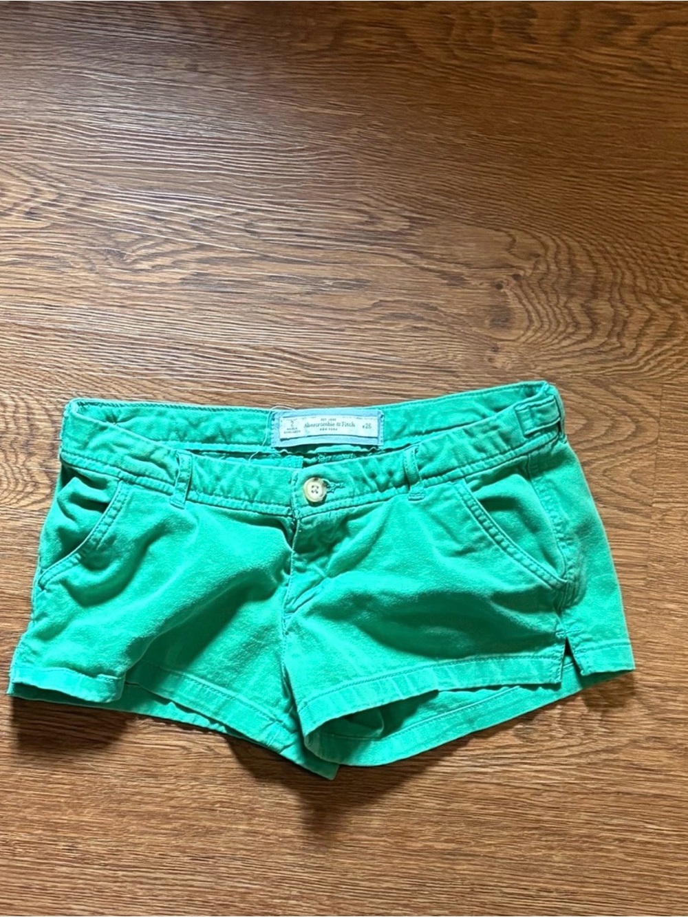 Abercrombie & Fitch Green Cotton Jean Shorts